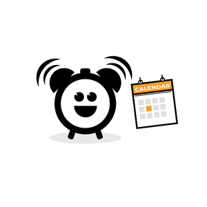 Shiftworker Nutrition Daily Health category mascot with clock character and calendar