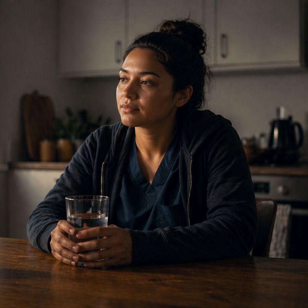 Shift worker resting at home after a long night shift recovering from fatigue
